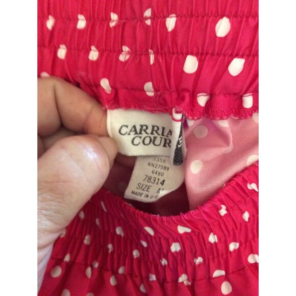 Pink Polka Dot Skirt `Pocket Size Medium M Vintage Elastic Waist - Picture 4 of 4